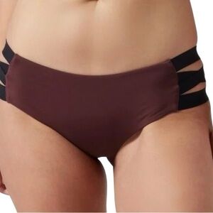 ATHLETA women’s brown black Palm swim boyshorts swim bottom size medium NEW